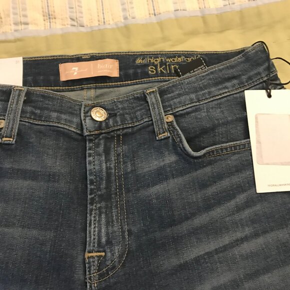 Seven for all Mankind 7FAM the high waist ankle skinny denim jeans womens sz 31 - Picture 4 of 6
